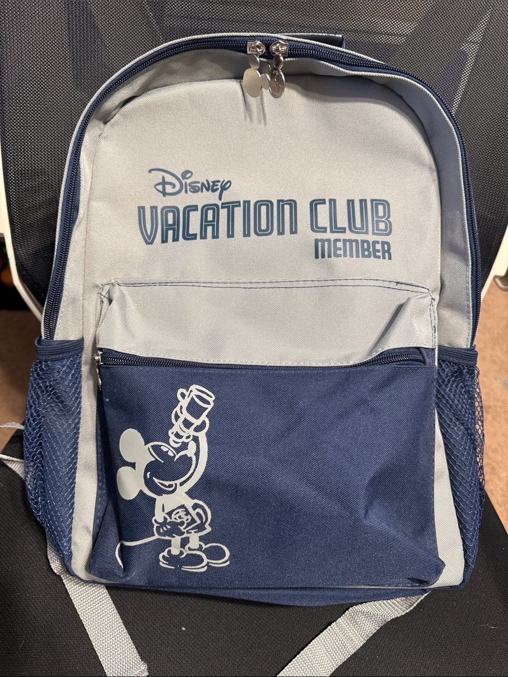 Disney Vacation Club Navy and Light Gray Mickey Backpack NEW